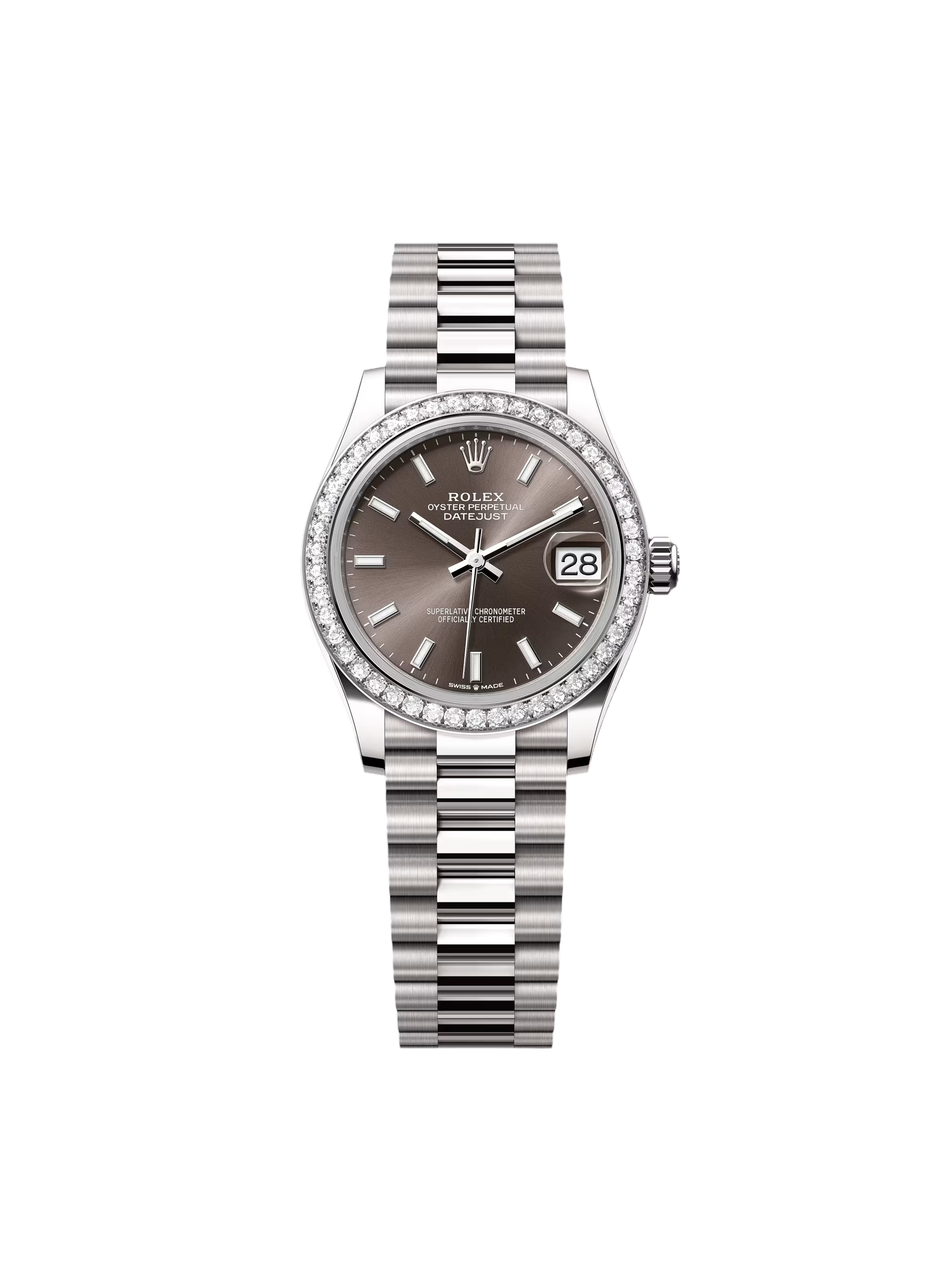 [2026 Mirror Grade]RLX Datejust m278289RBR-0014 Dark Grey Dial White Gold President Watch