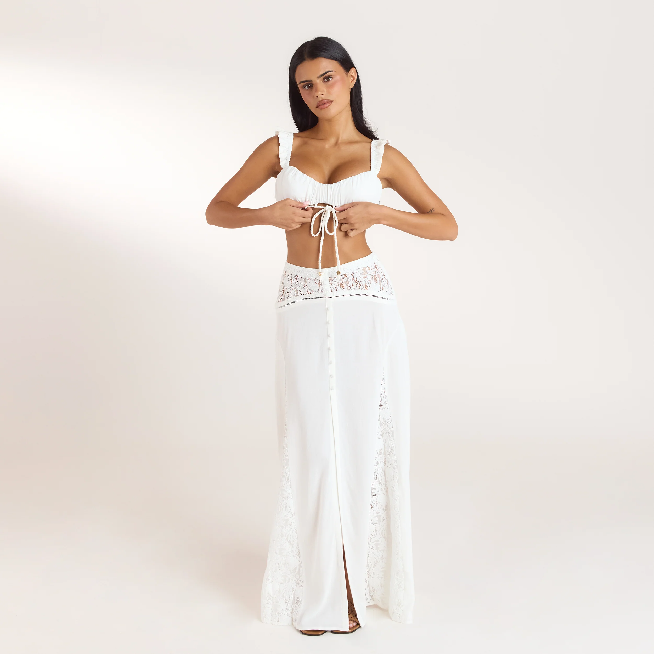 Ruched Bralette - Cream