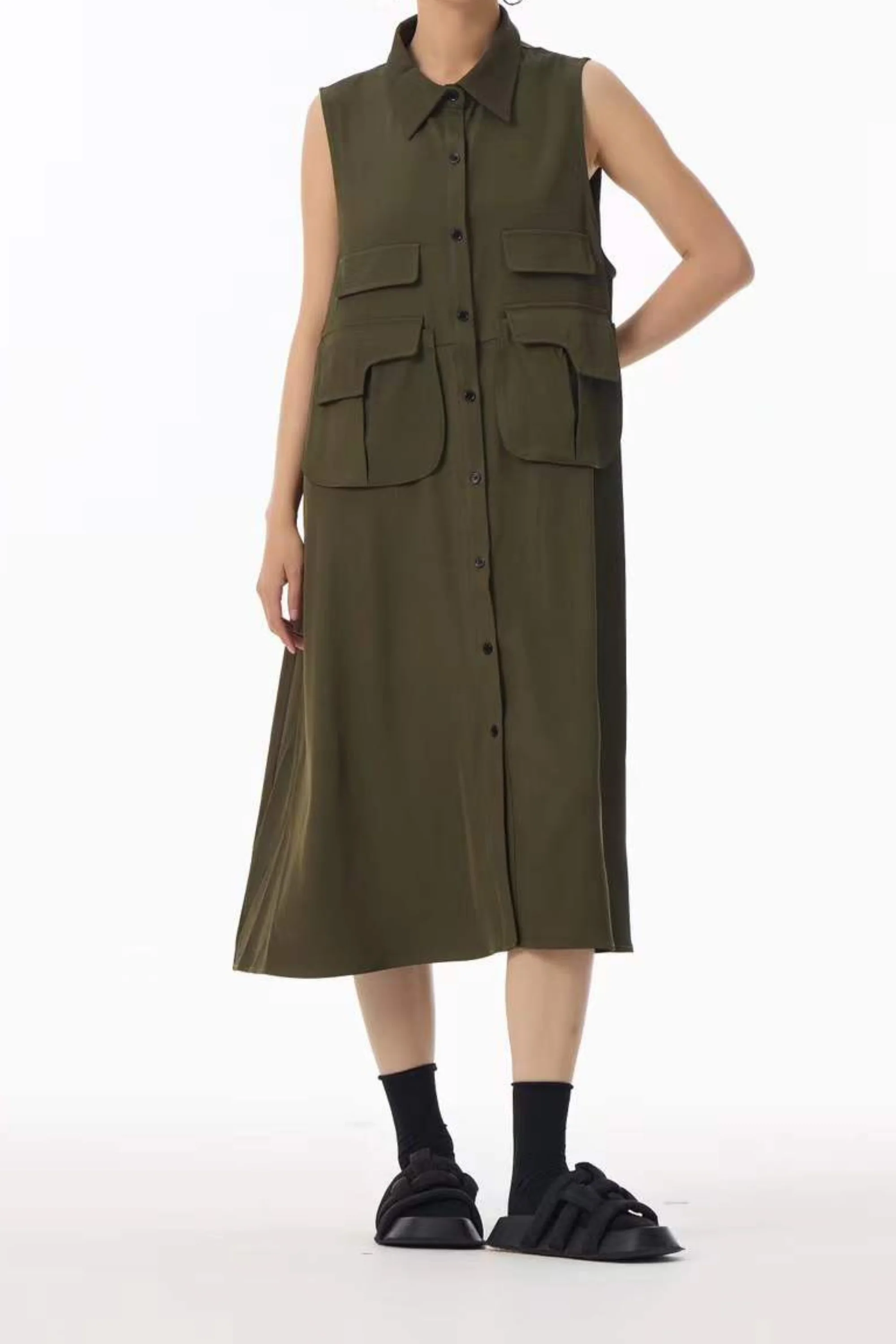 Croc Green Cargo Dress