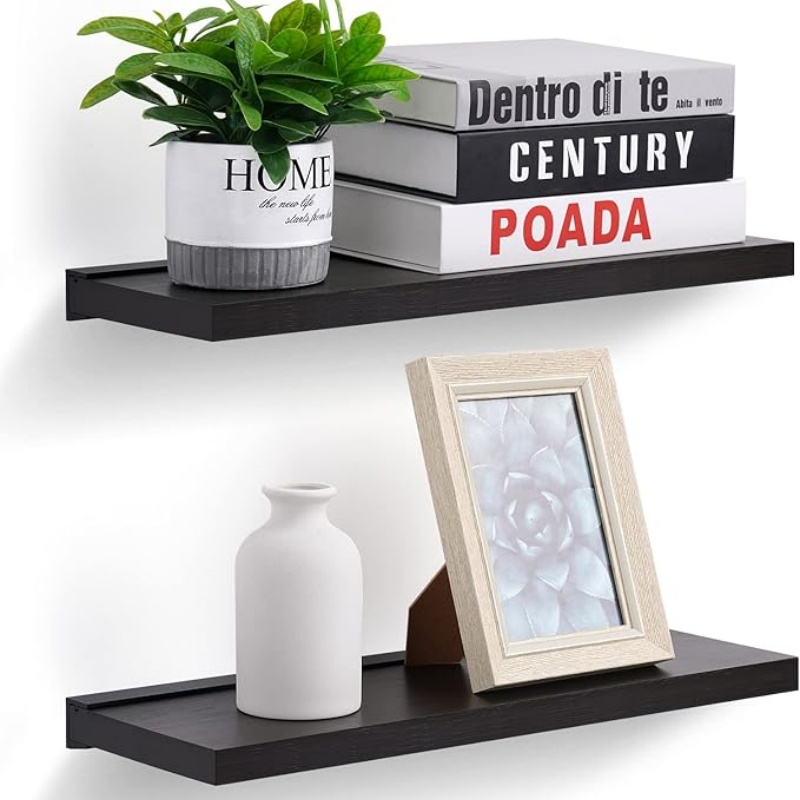 Floating Shelves Black 17 inch