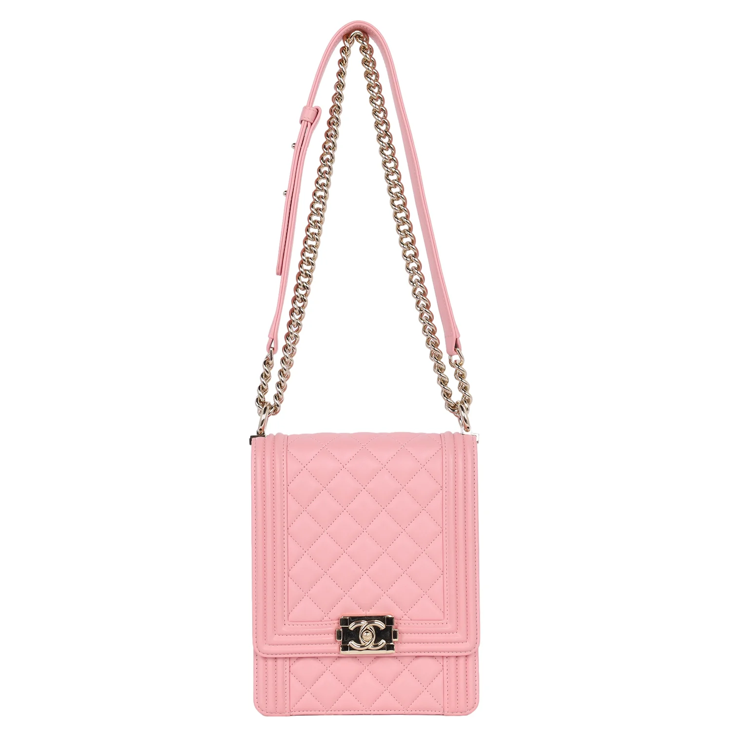 North South Boy Flap Bag Quilted Calfskin Medium