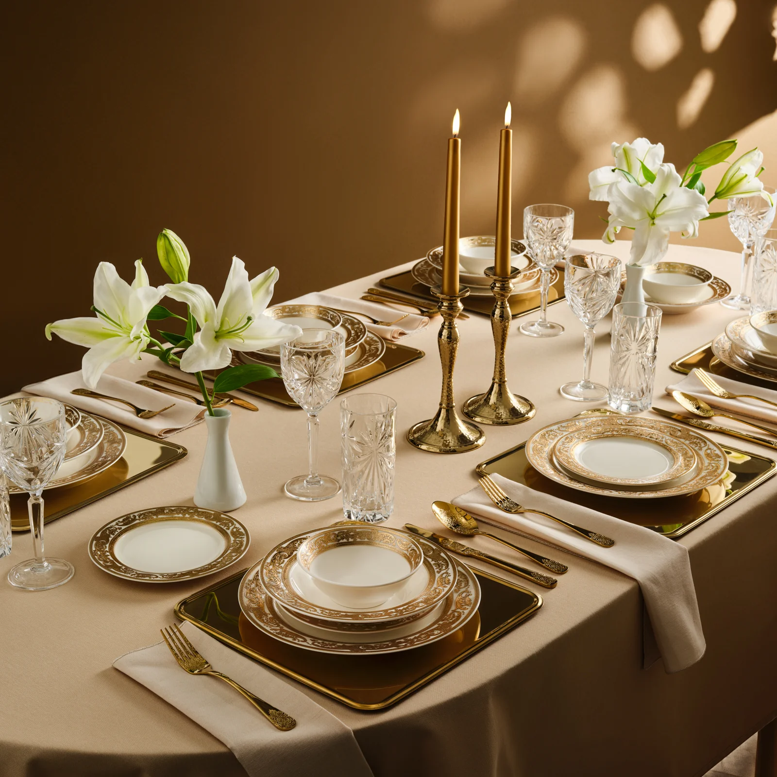 Karaca Elegance Bone Isola Service De Table 24 Pièces Pour 6 Personnes, Multicolore