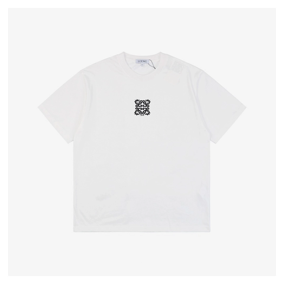 L Dragon Floral Logo Embroidered T-Shirt (Black/White)