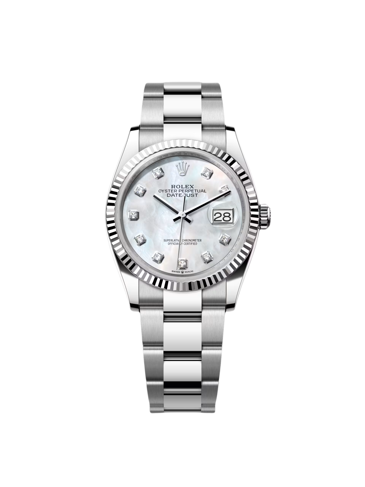 [2026 Mirror Grade]RLX  Datejust 36mm 126234 Mother of Pearl Diamond Dial Oyster Stainless Steel