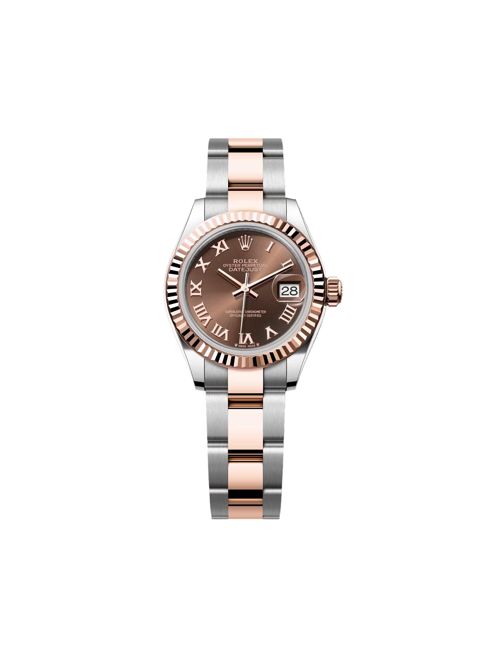 [2026 Mirror Grade]RLX Lady-Datejust 28mm 279171 Chocolate Roman Oyster Stainless Steel and Rose Gold