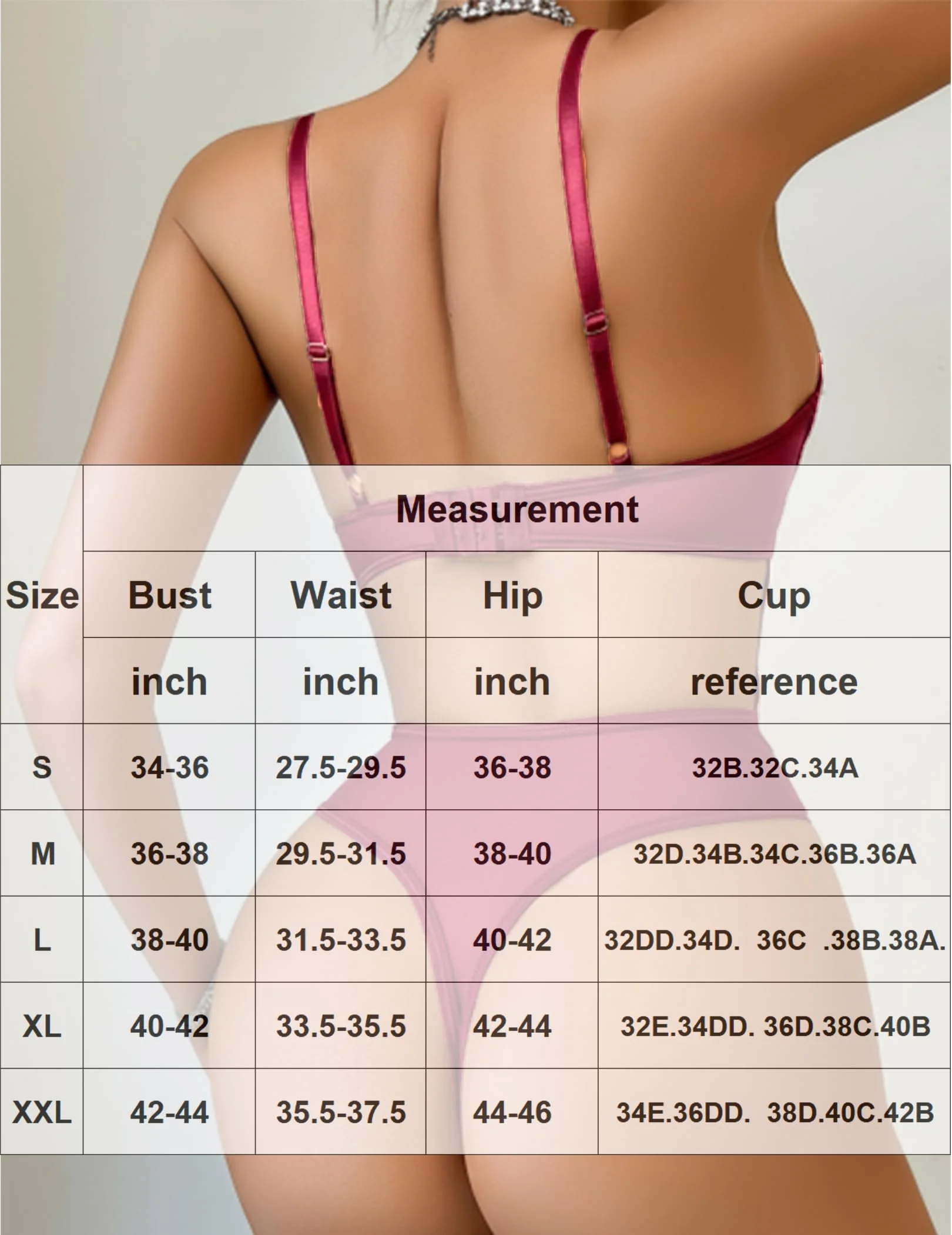 Women Deep V Lace Teddy Lingerie Snap Crotch Bodysuit Cut Out One Piece Babydoll （ Deep Red, S