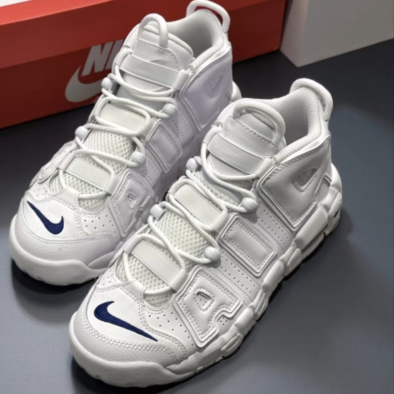Nike Air More Uptempo White Navy