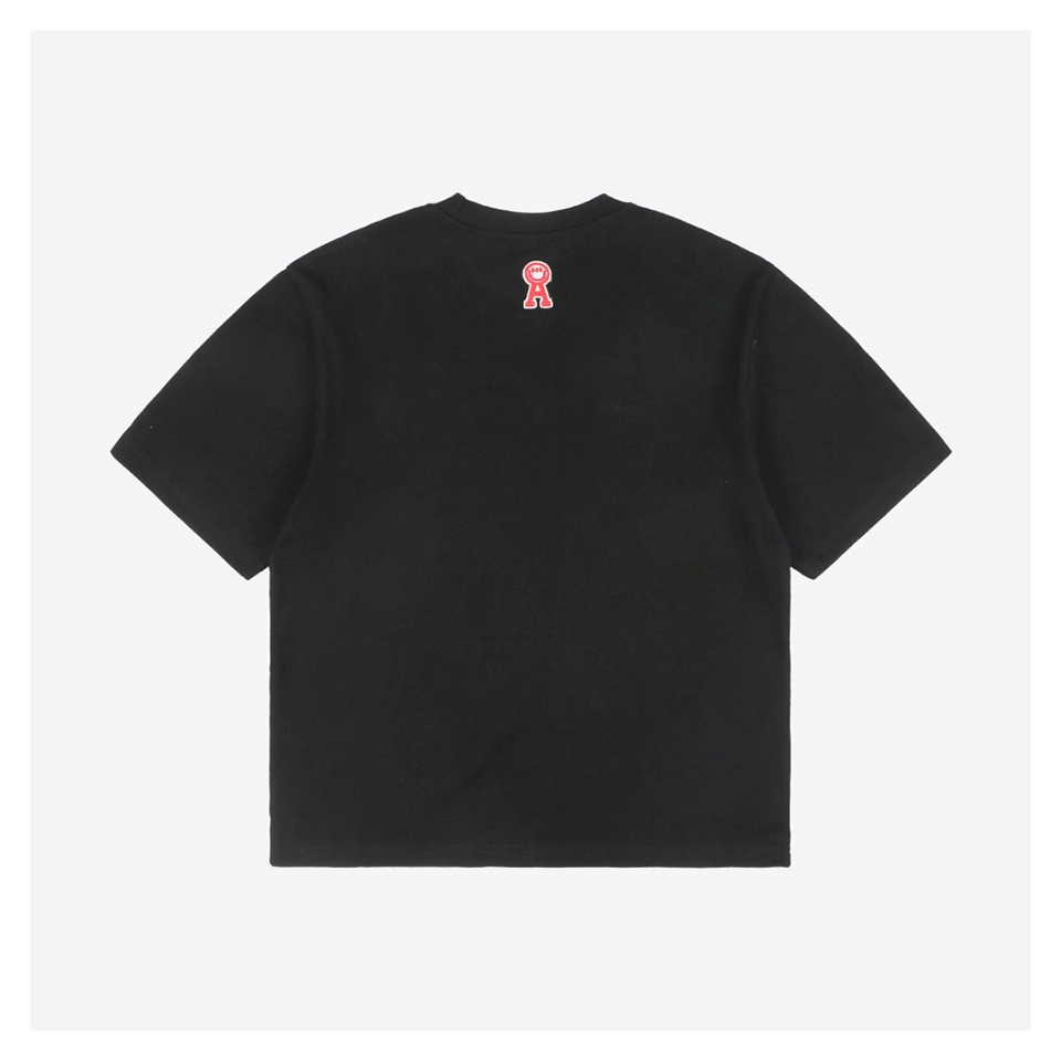 Ami Collaboration Graffiti Eiffel Tower & Monkey Print T-Shirt (Black/White/Grey)