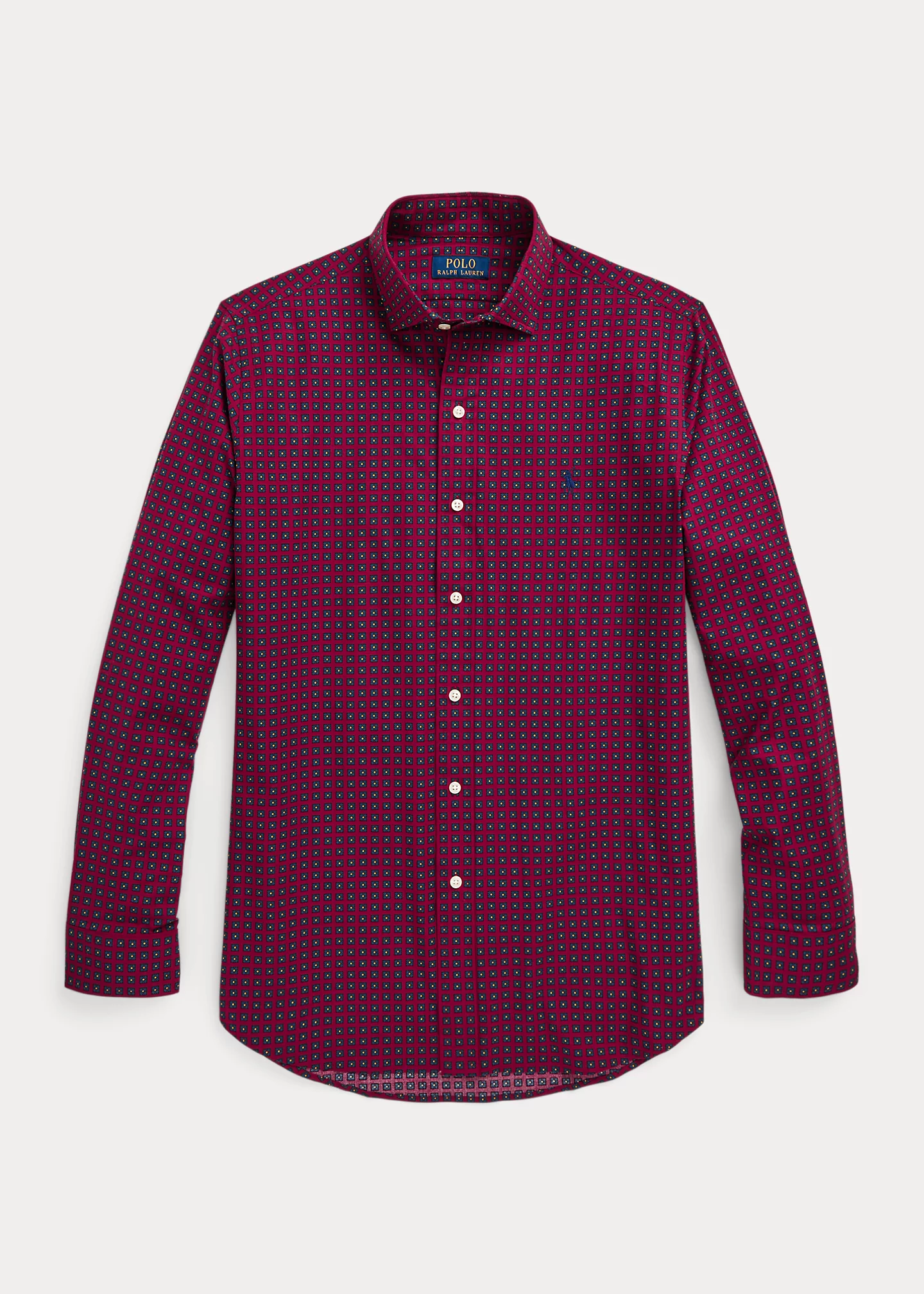 Classic Fit Print Stretch Poplin Shirt