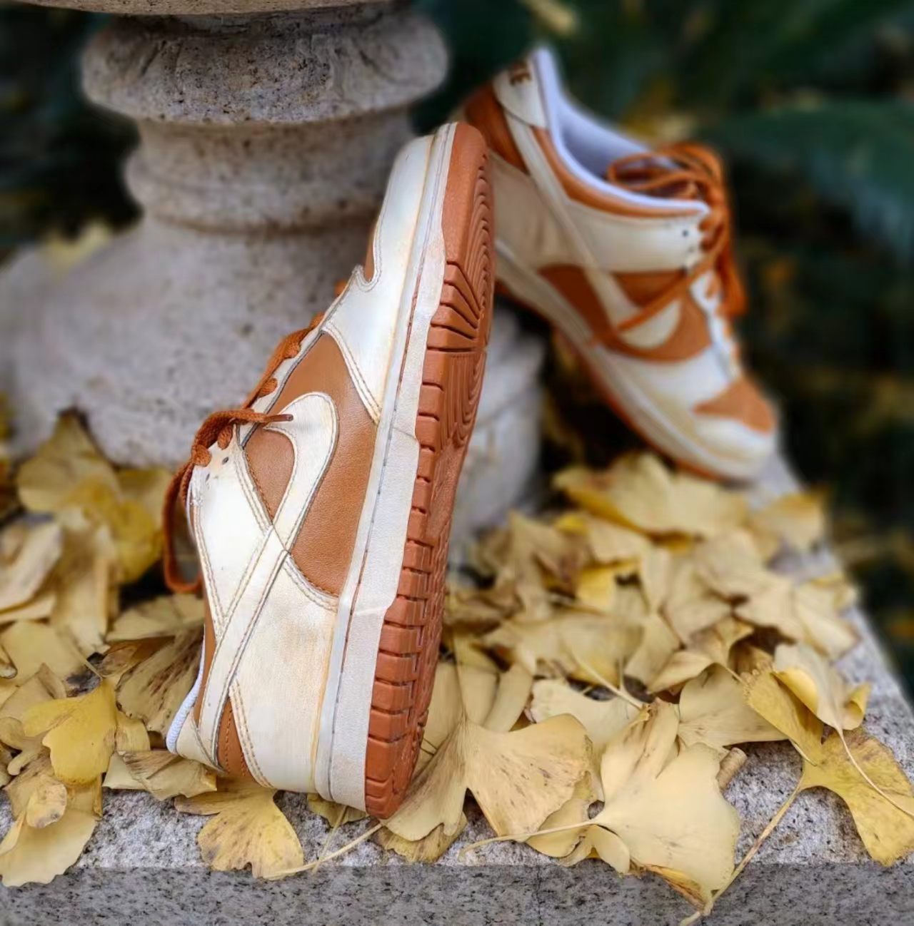 Nike Dunk Low Mint Yellow Printed Tongue Gum Outsole
