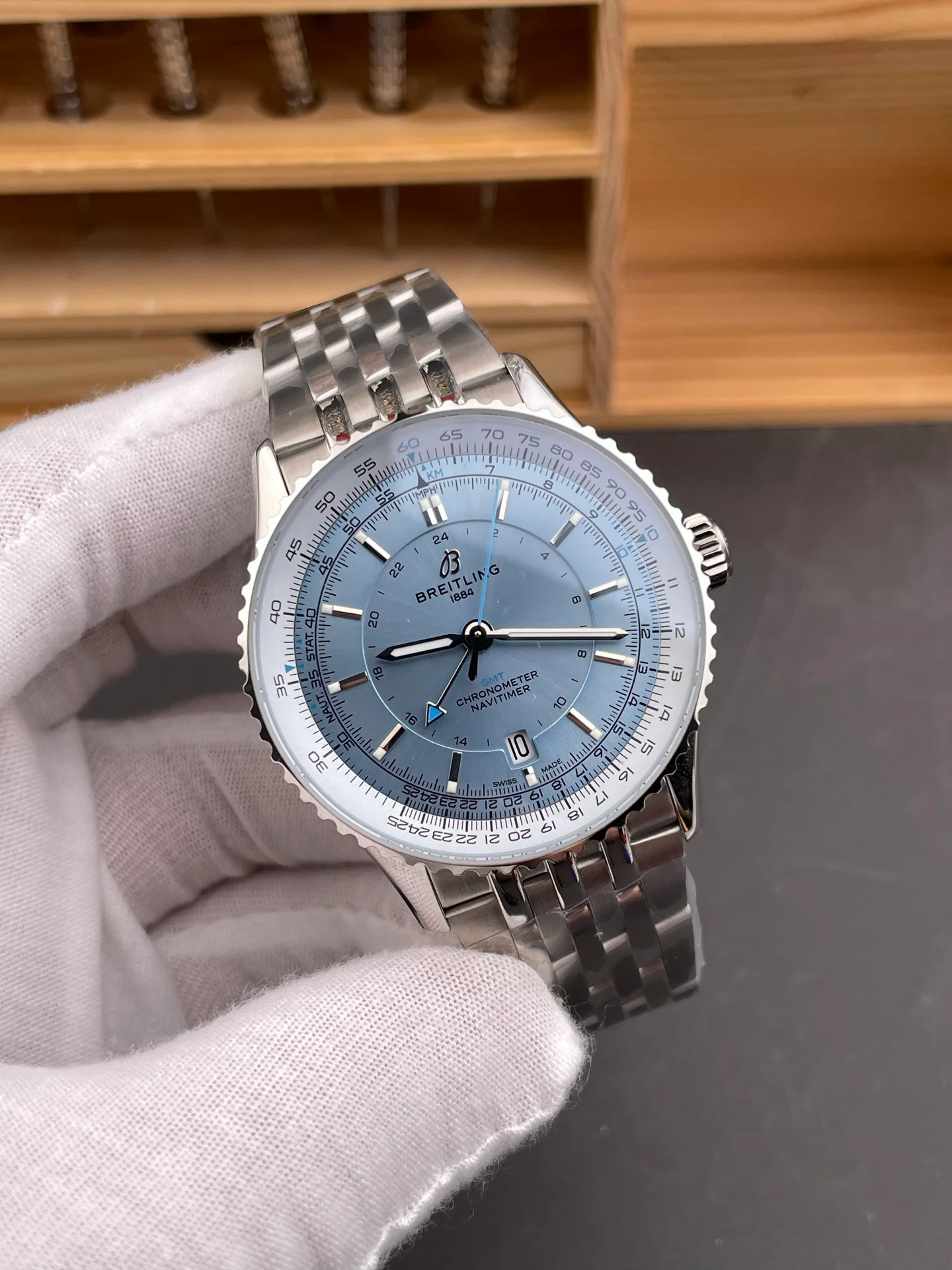 Navitimer GMT Ice Blue Dial