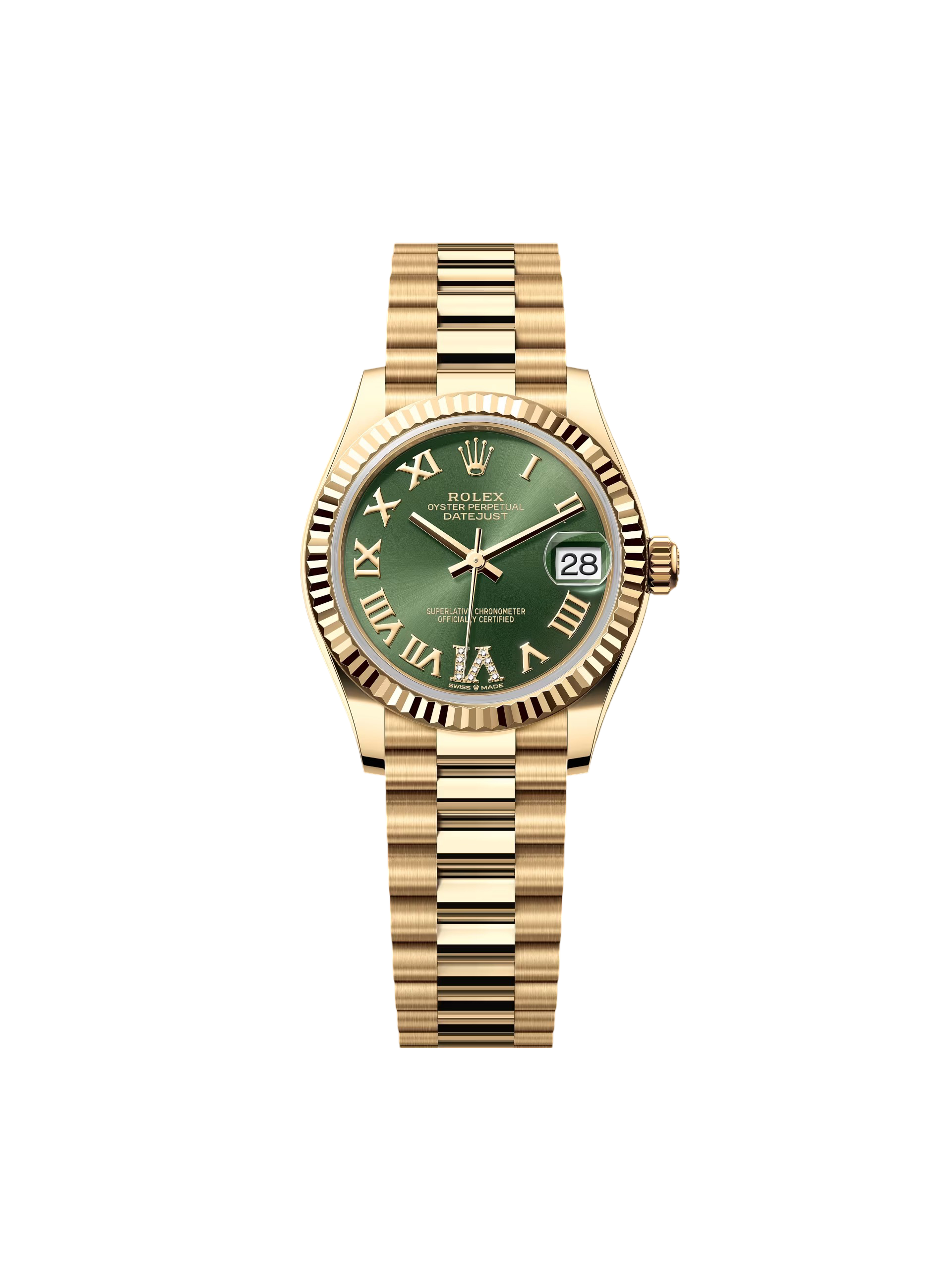 [2026 Mirror Grade]RLX Datejust m278278-0030 Olive Green 31mm Dial President Bracelet Watch