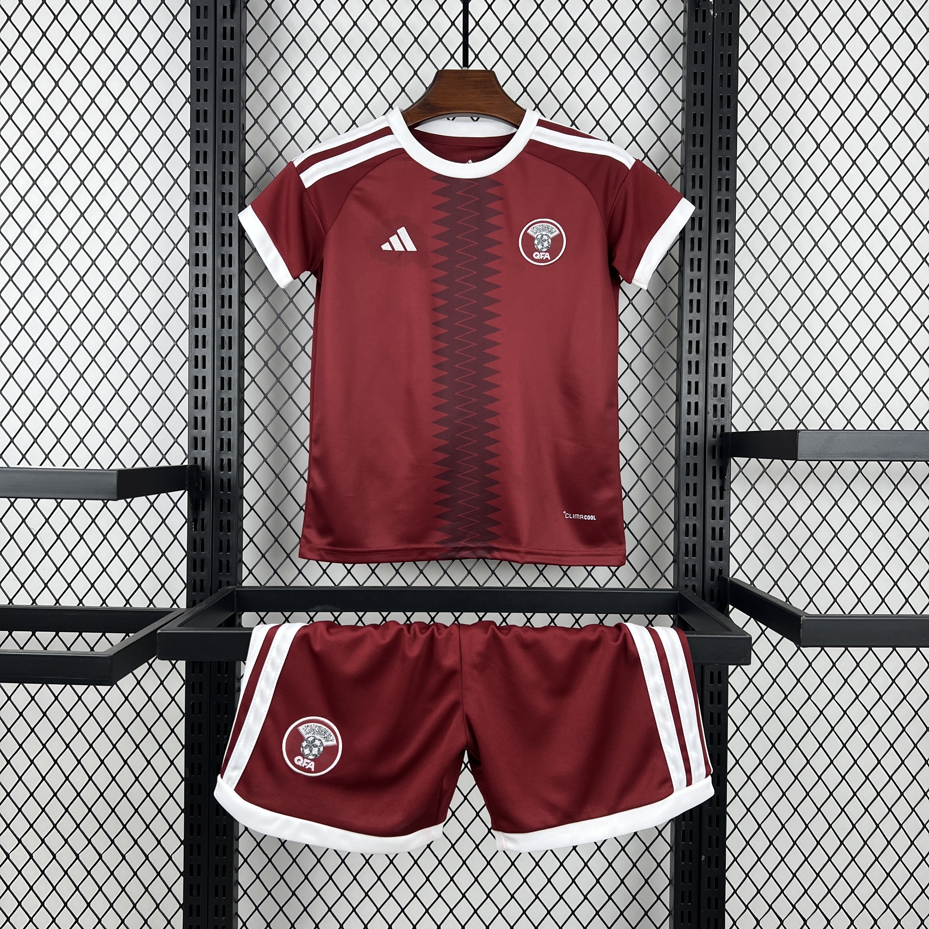 Qatar Soccer Jersey Home Kids Kit Jersey+Shorts World Cup 2026