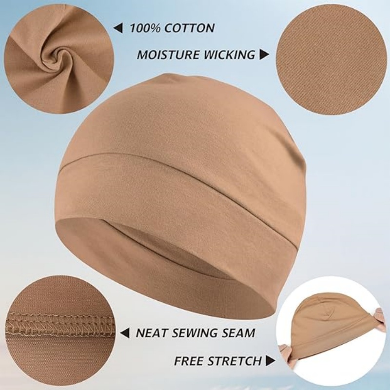 Headshion Cotton Skull Caps for Men Women