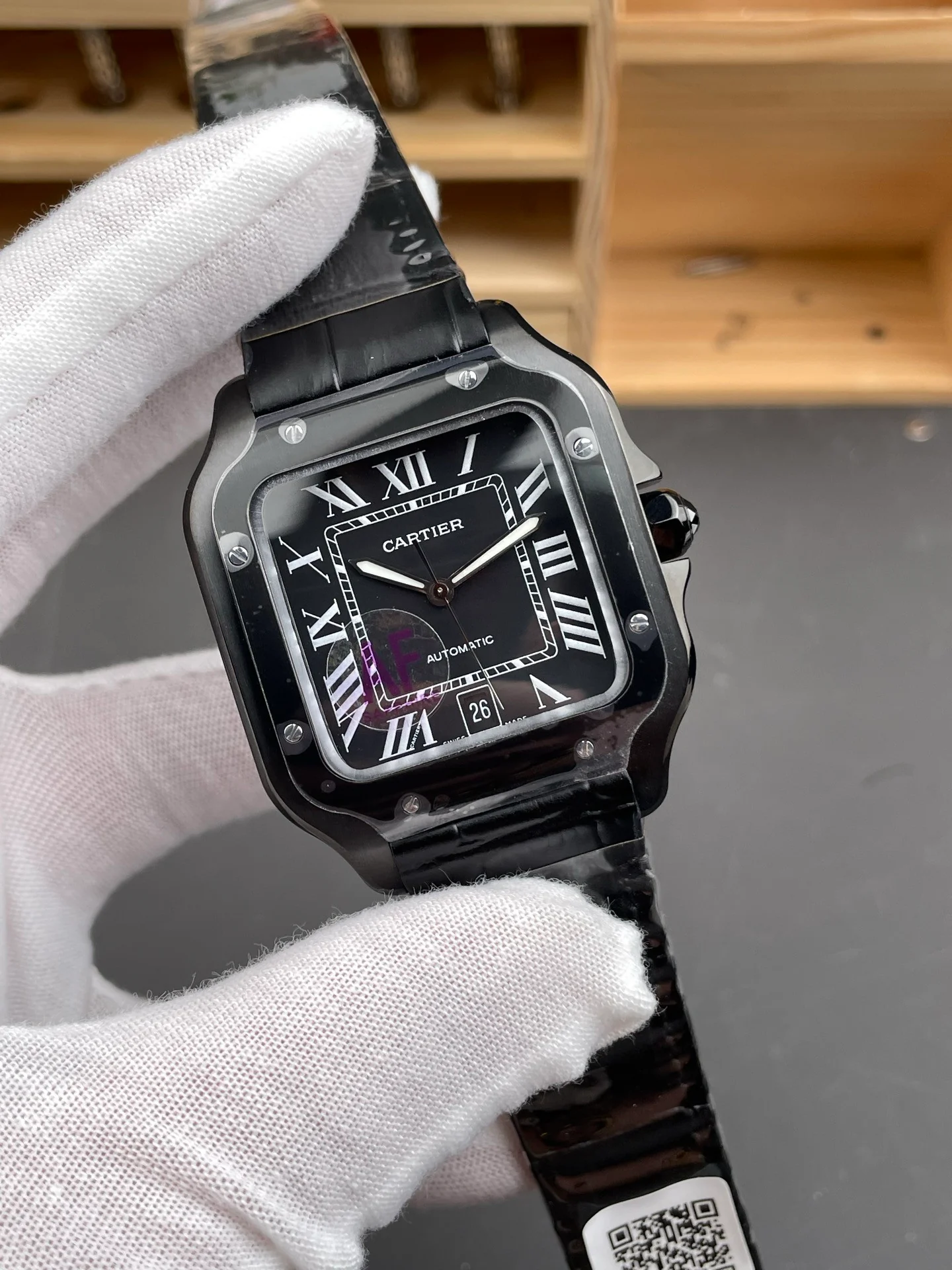 Santos de Cartier watch, Santos Black Ceramic Black Warrior