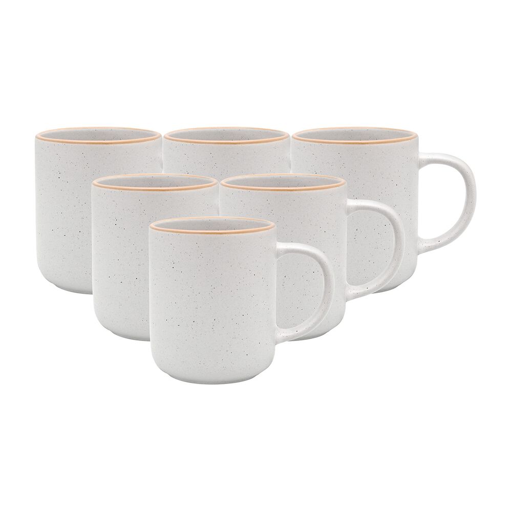 MG HOME Zestaw kubków z kamionki MG Home Artena White, 400 ml, 6 sztuk, białe