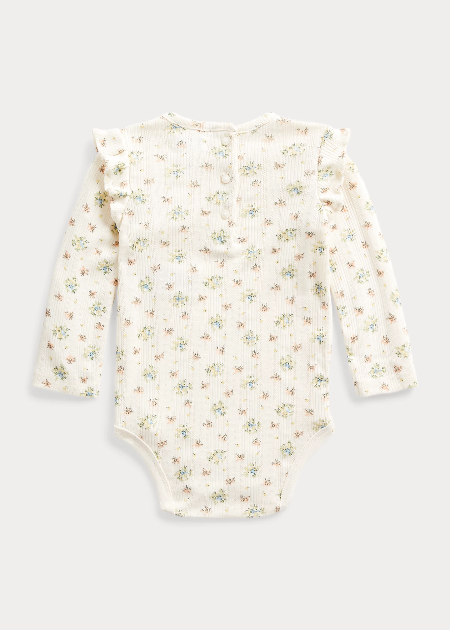 Floral Ruffled Cotton Bodysuit