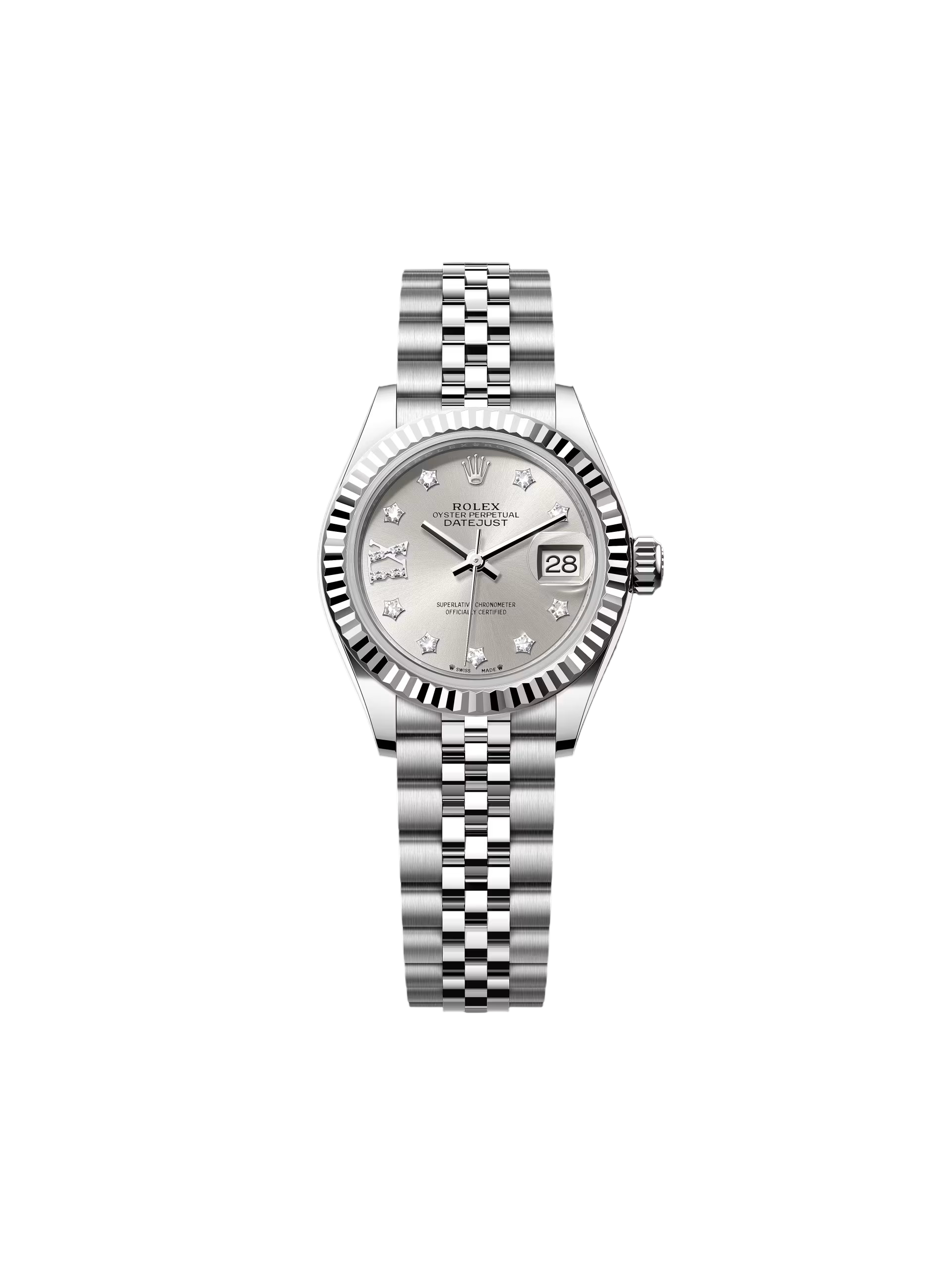 [2026 Mirror Grade]RLX Lady-Datejust 28mm 279174 Silver Diamond Dial Oyster Bracelet