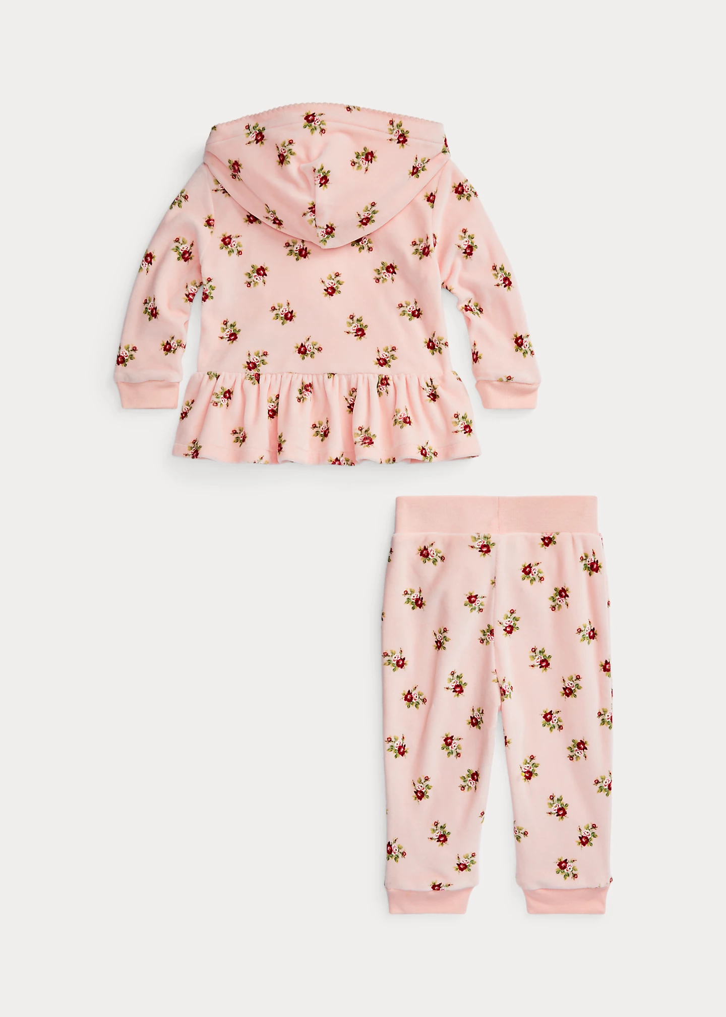 Floral Velour Hoodie & Jogger Pant Set