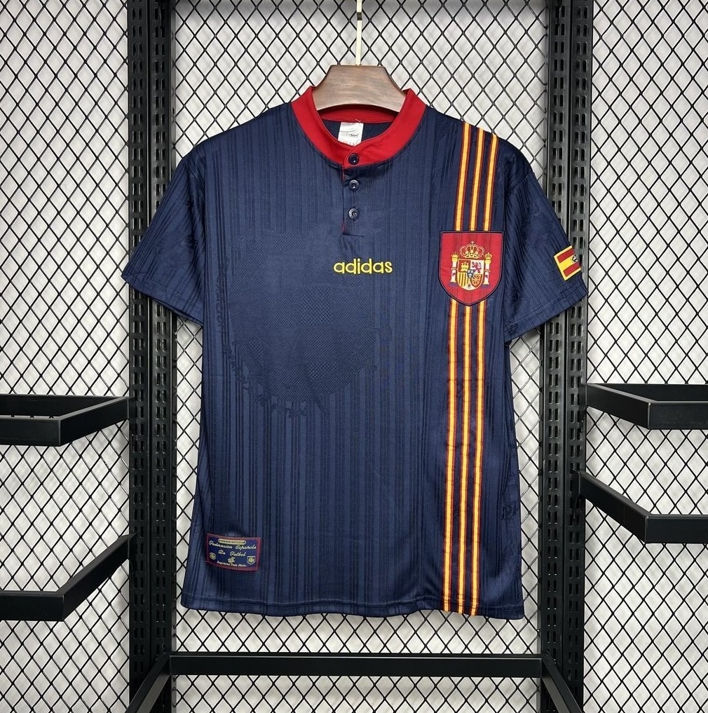 Spain Retro Football Jersey Away Custom Shirt 1996