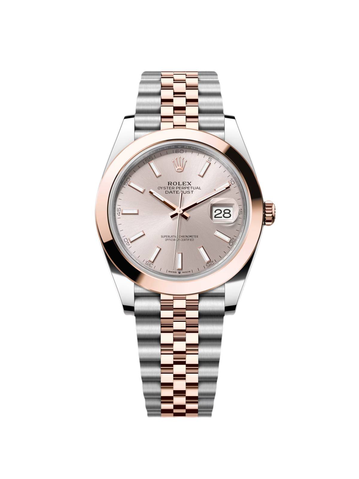 [2026 Mirror Grade]RLX Datejust 41mm 126301 Sundust Index Oyster Steel and Everose Gold Watch