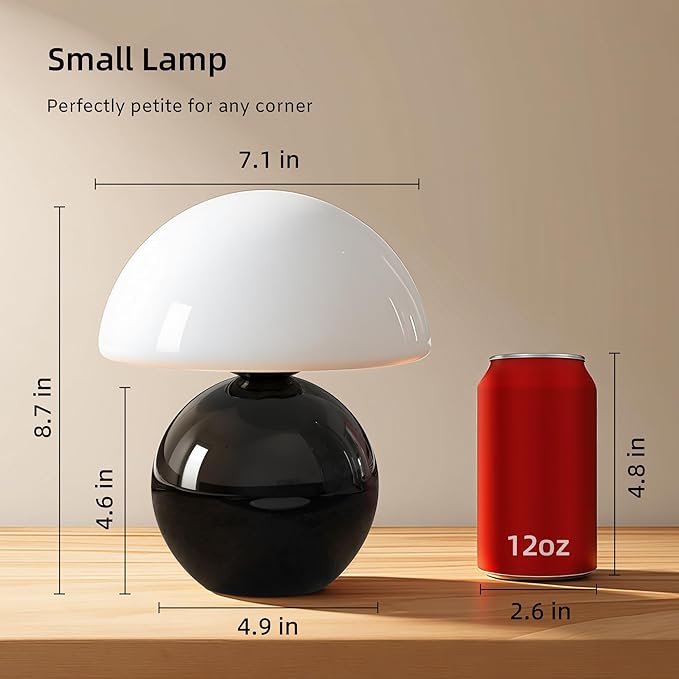 DESIGNLUME Mushroom Lamp Table Lamp for Bedroom