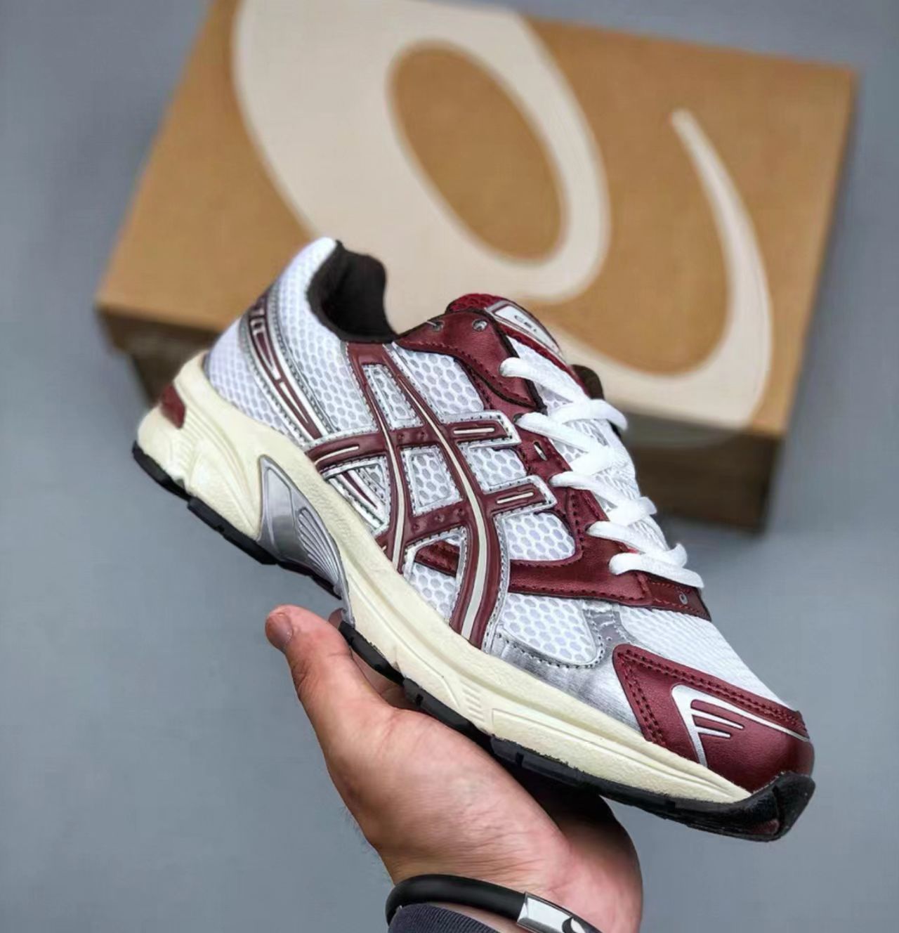 ASICS Gel-1130 White Burgundy Silver