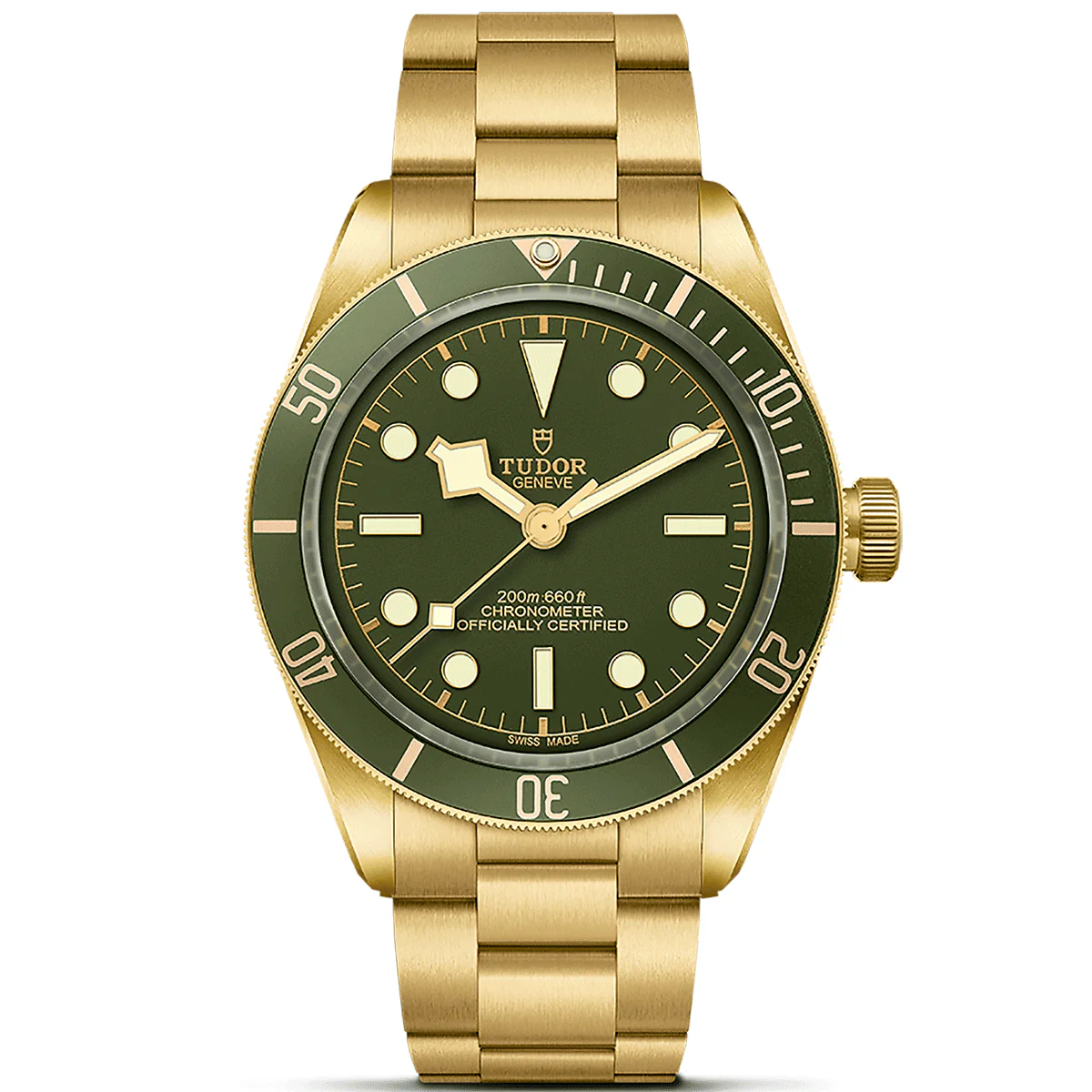 [2026 Mirror Grade]TUDOR Black Bay 58 18K 39mm 18ct Yellow Gold Green Dial Bracelet Watch M79018V-0006