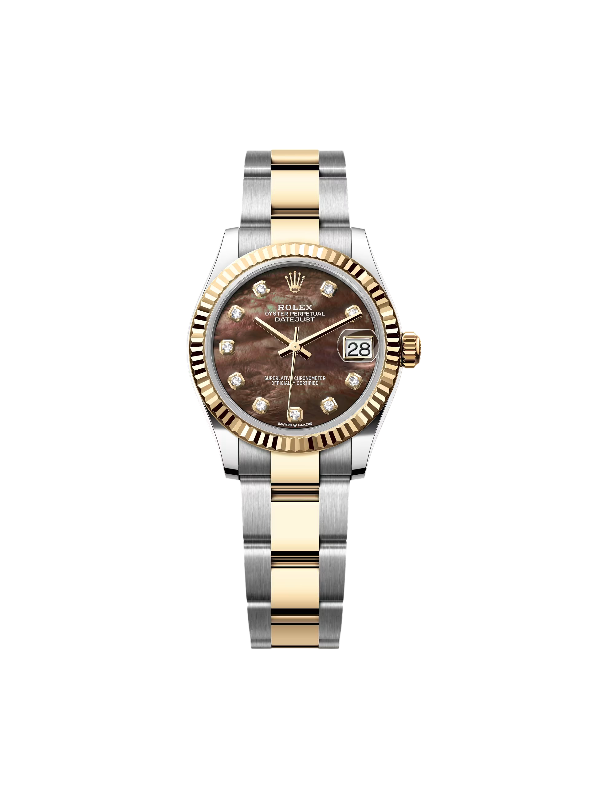 [2026 Mirror Grade]RLX Datejust m278273-0023/0024 31mm Black Mother-of-Pearl Dial Stainless Steel and Yellow Gold Oyster Watch