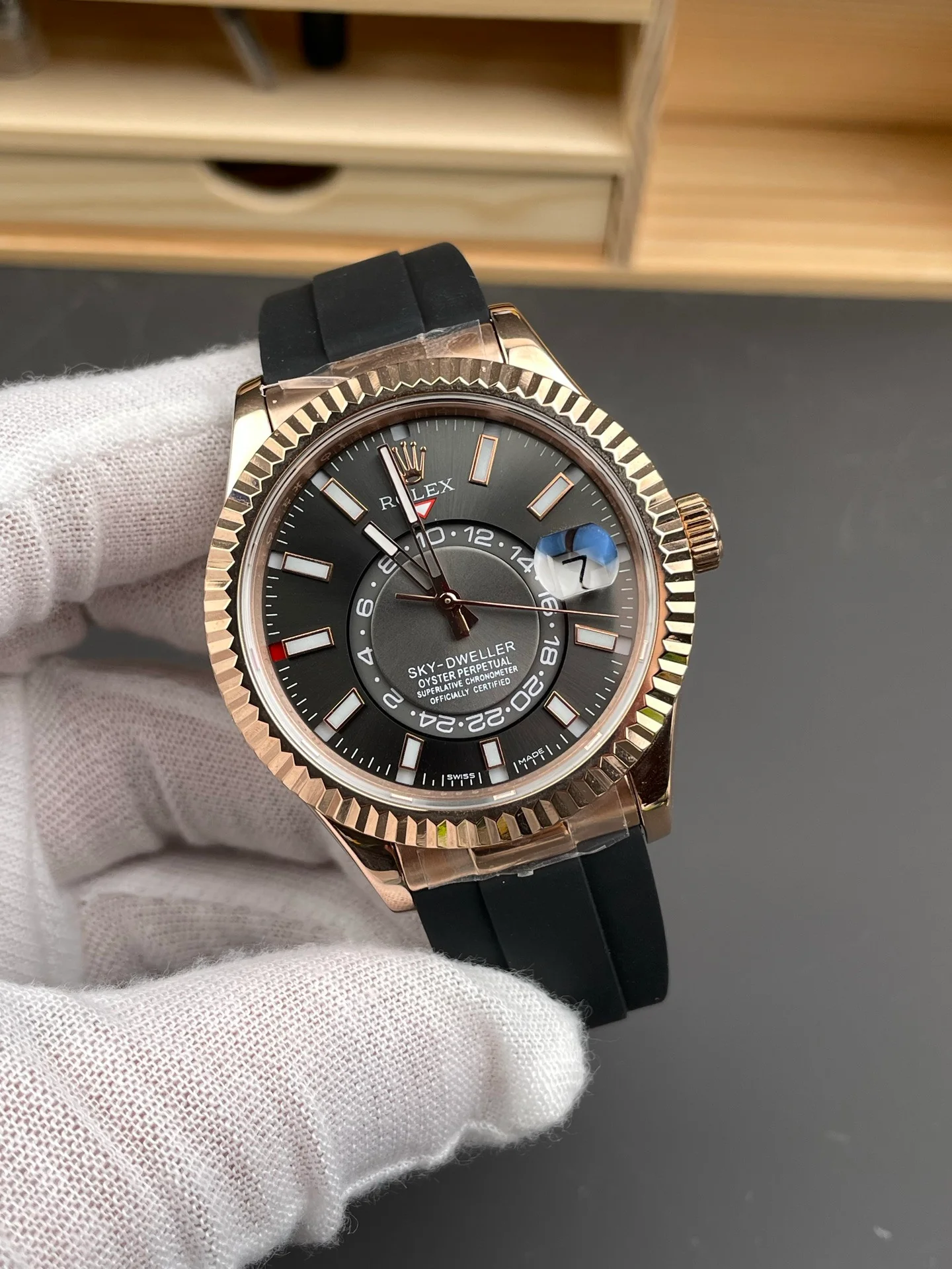 Sky-Dweller Rose Gold Grey Dial