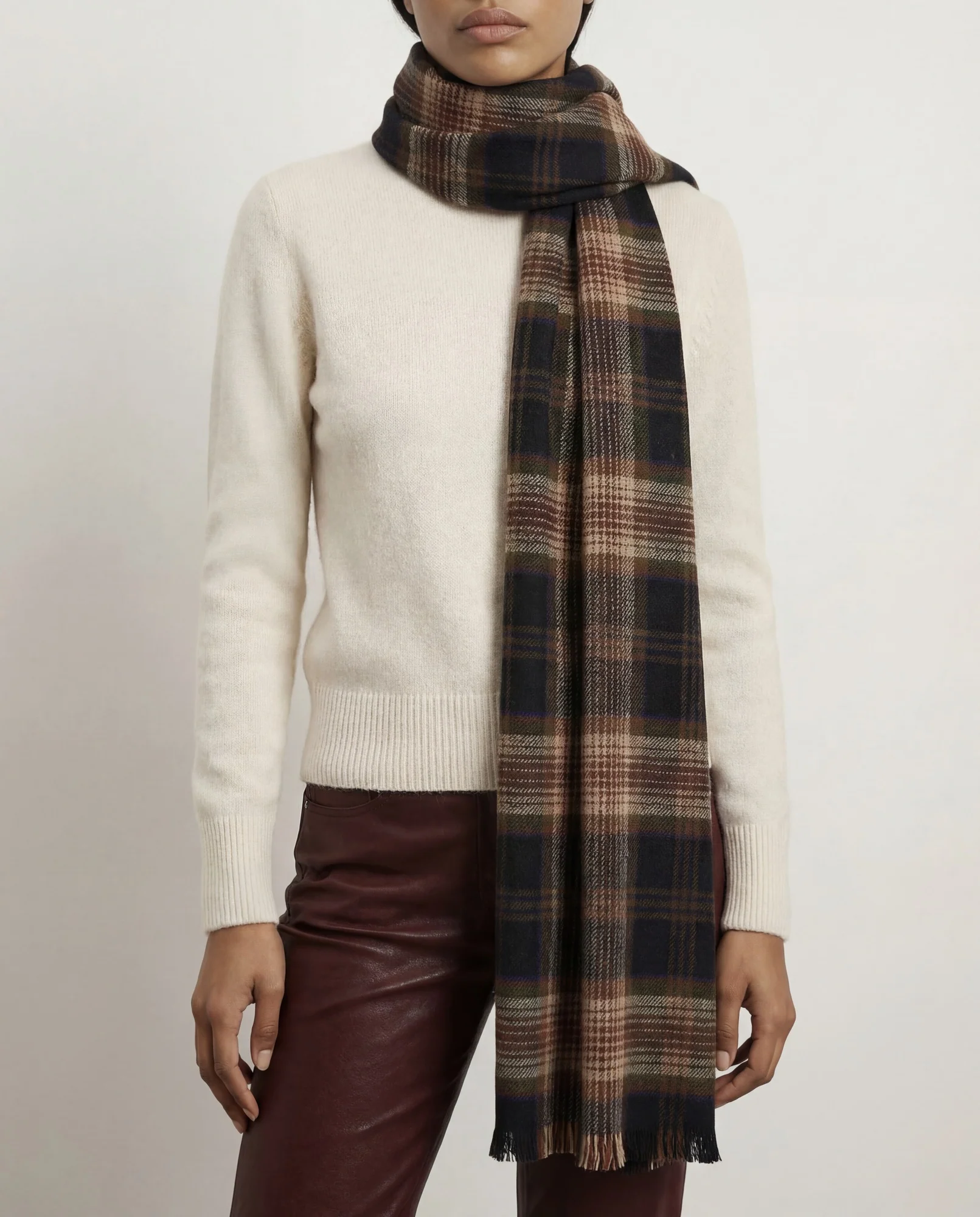Plaid Wool Scarf