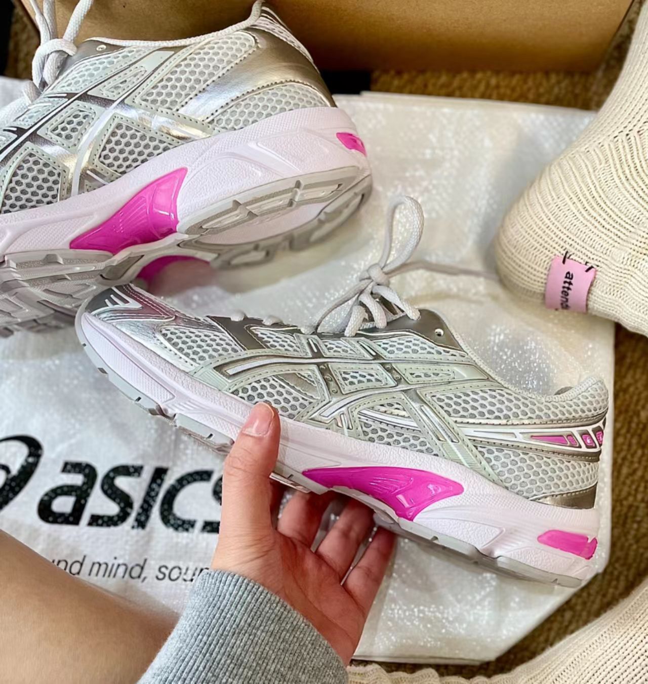 ASICS Gel-1130 White Silver Hot Pink