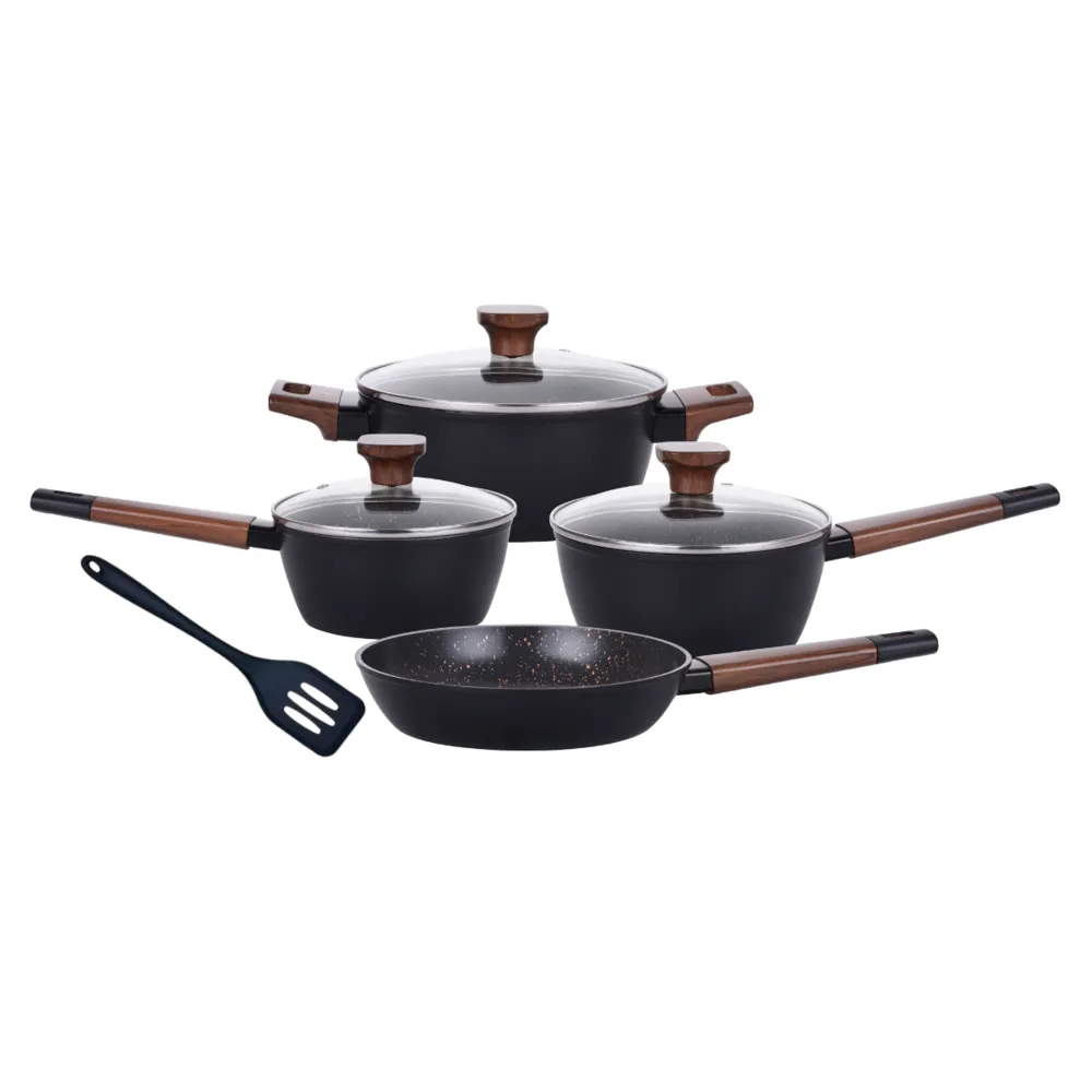 Mimo Style Studio Cook Black 4-Piece Aluminum Cookware Set