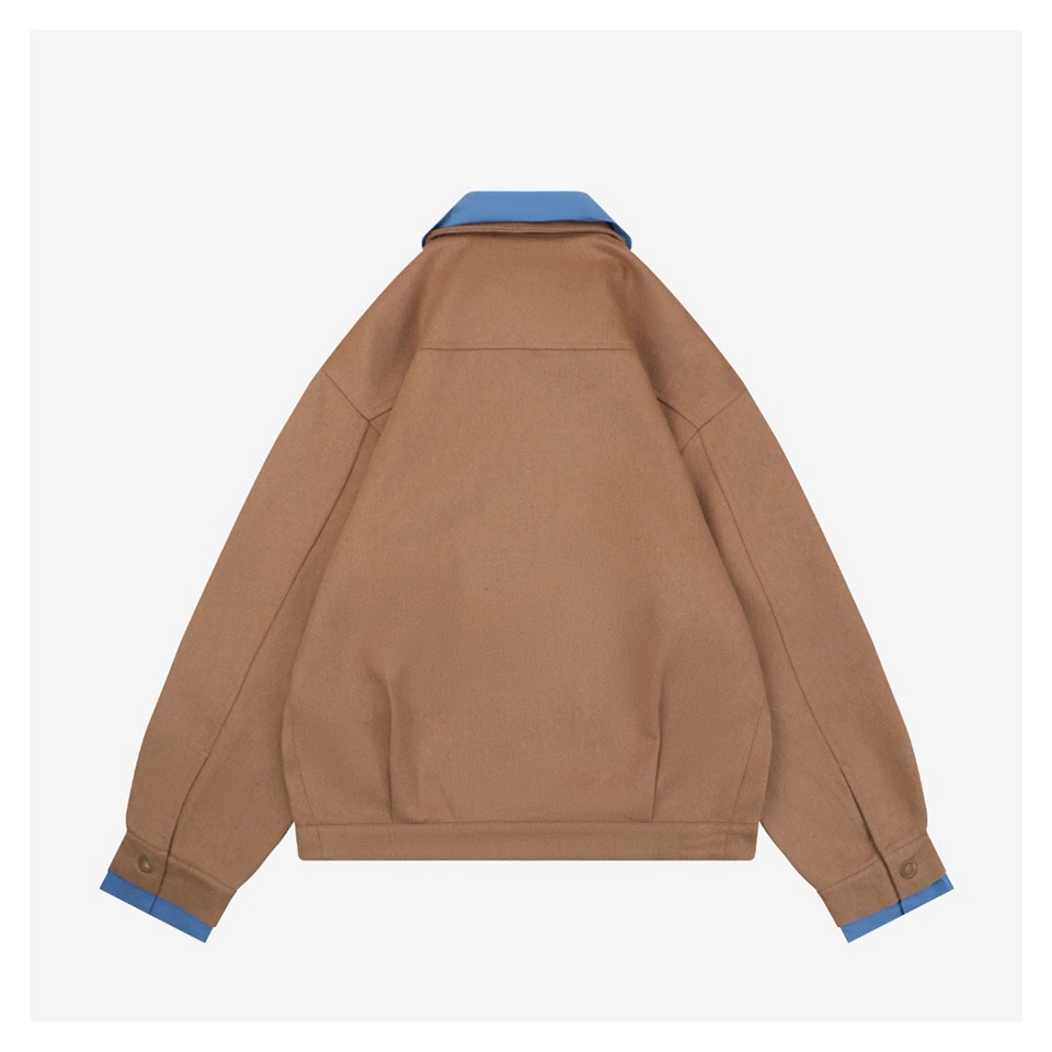 MM Color-Block Camel Hair Double-Layer Jacket