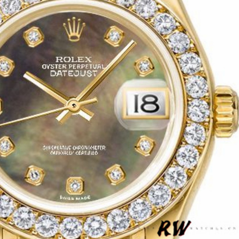 [2026 Mirror Grade]Rolex Pearlmaster 80298 Yellow Gold MOP Dial 29MM Lady Replica Watch