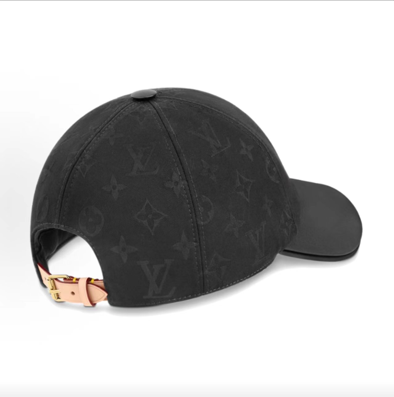 Louis Vuitton Black Monogram Jacquard Leather Visor Baseball Cap