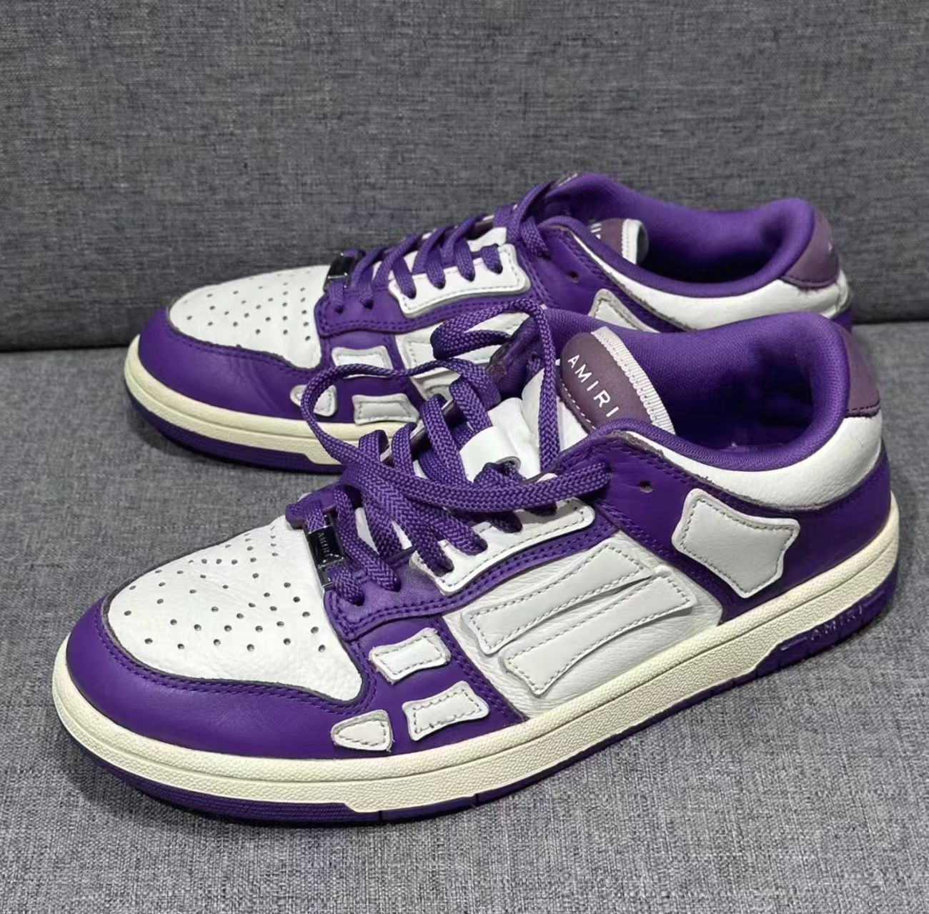 Amiri Skel Top Low White Purple Sneakers