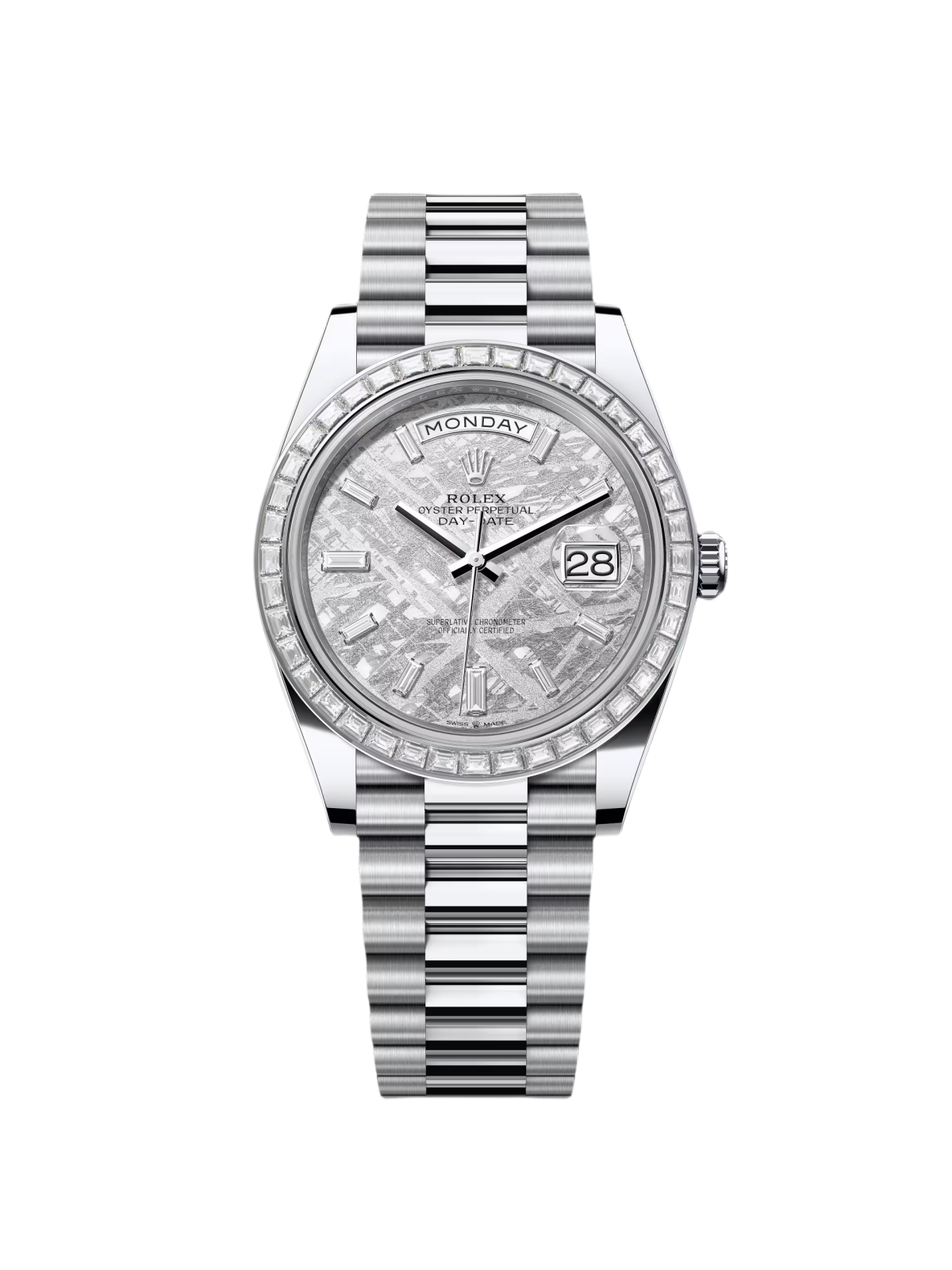 [2026 Mirror Grade]RLX Day-Date 40mm 228396TBR-0027 Meteoriate Baguette Diamond Dial and Bezel Watch