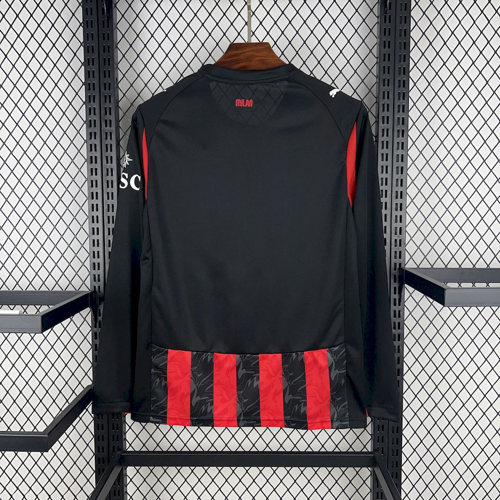 AC Milan Soccer Jersey Home Long Sleeves Custom Shirt 2025/26