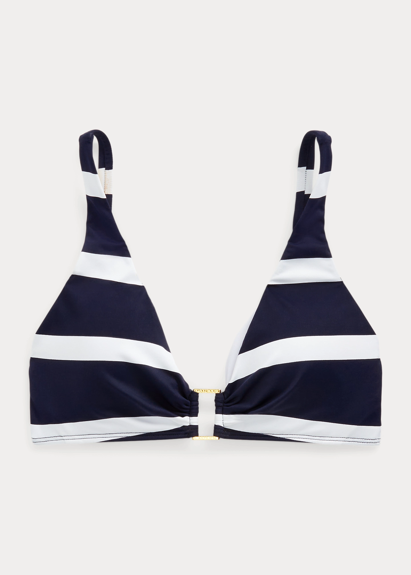 Striped Ring-Front Bikini Top