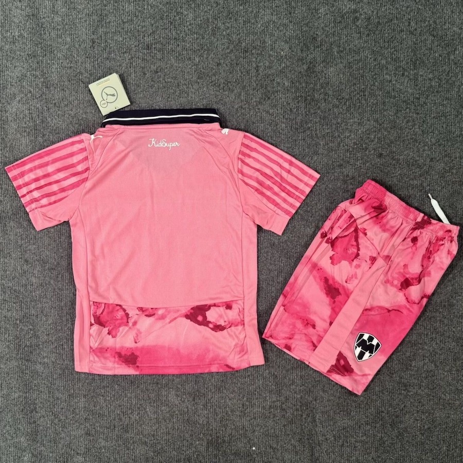 2025-26 Monterrey Kid Football Kit Home Pink Training Jersey