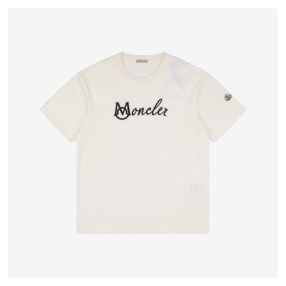 Mxxcler Wool Felt Embroidered Logo T-Shirt – Chip Edition (Black/White)