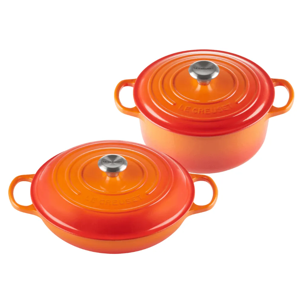 Le Creuset 22 cm Dutch Oven and 30 cm Buffet Casserole Set - Orange