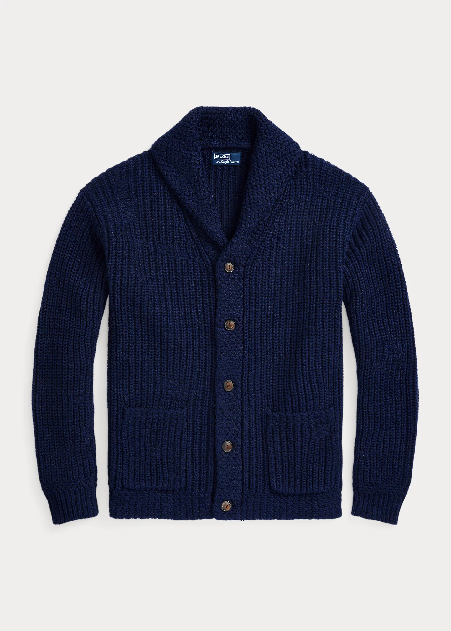 Distressed Linen-Cotton Shawl Cardigan