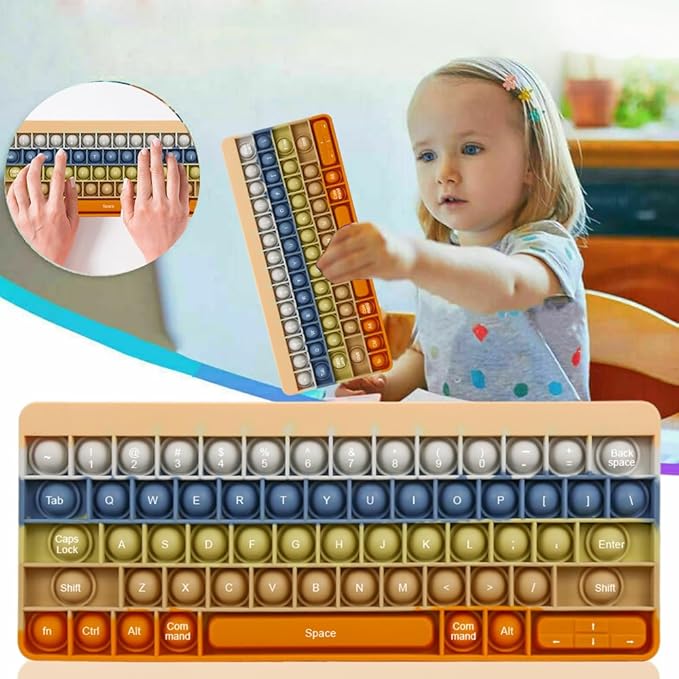Push Toy Pop Bubble Fidget Sensory Toys Push It Pop Fidget Toys Morandi Keyboard Shape