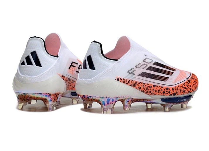 F50+ Lightstrike Pro Laceless FG Firm Ground Soccer Cleats - White/Leopar