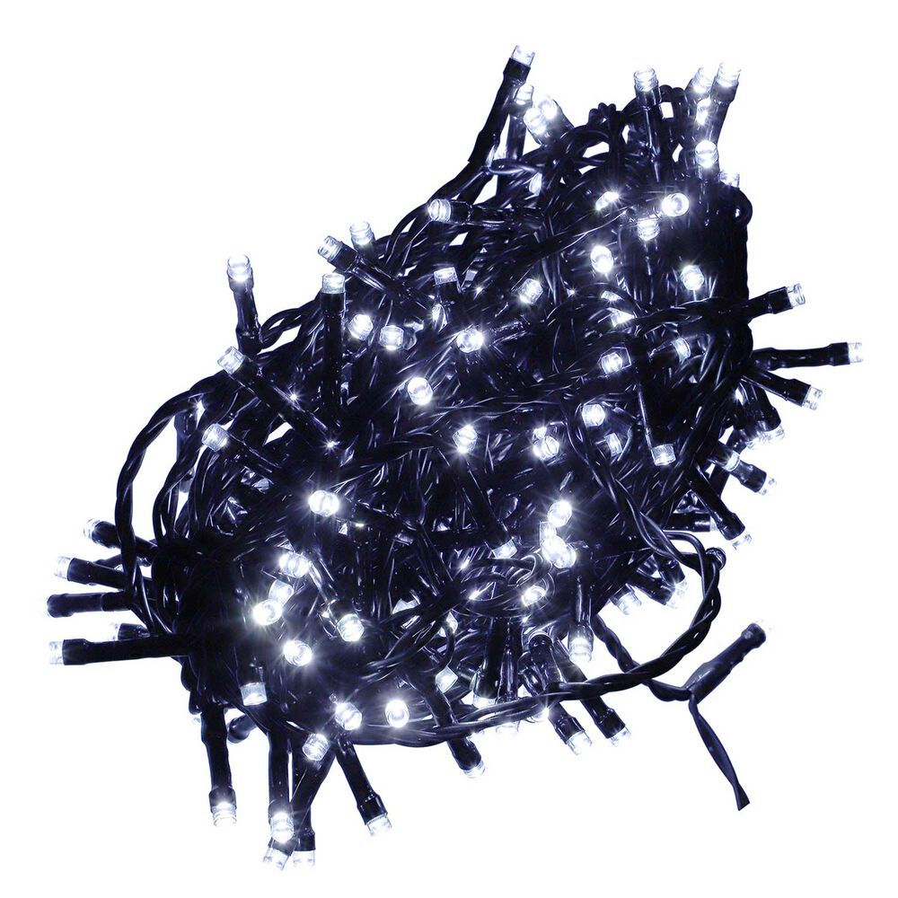 JUMI Lampki Ogrodowe Świąteczne 200 LED, sterowane telefonem, zimne białe