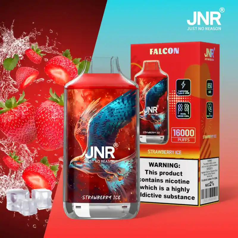 JNR - Falcon - 16K Puffs - Disposable Vape - Strawberry Ice