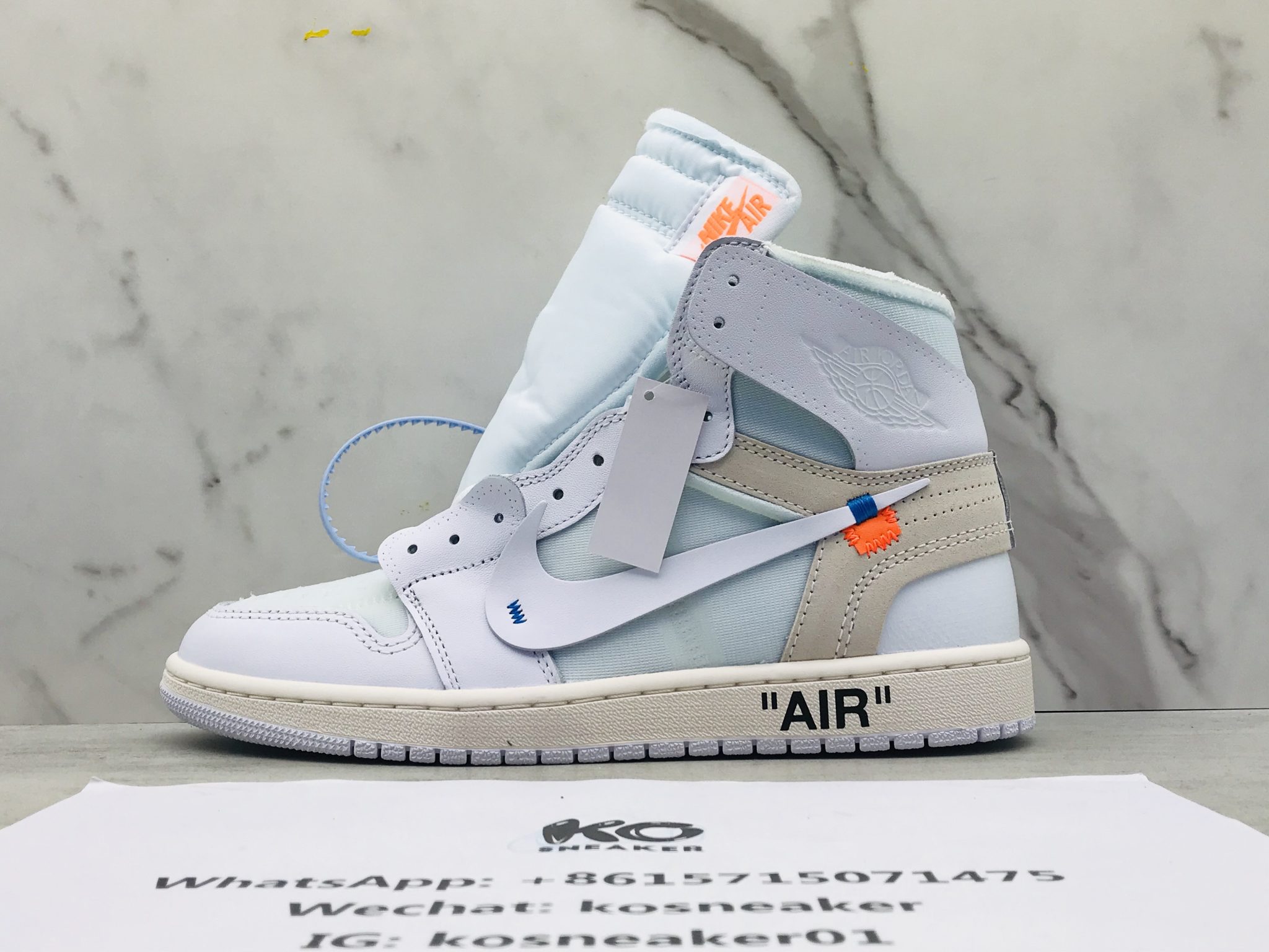 GOD OFF-WHITE X AIR JORDAN 1 HIGH WHITE THE TEN AQ0818-100