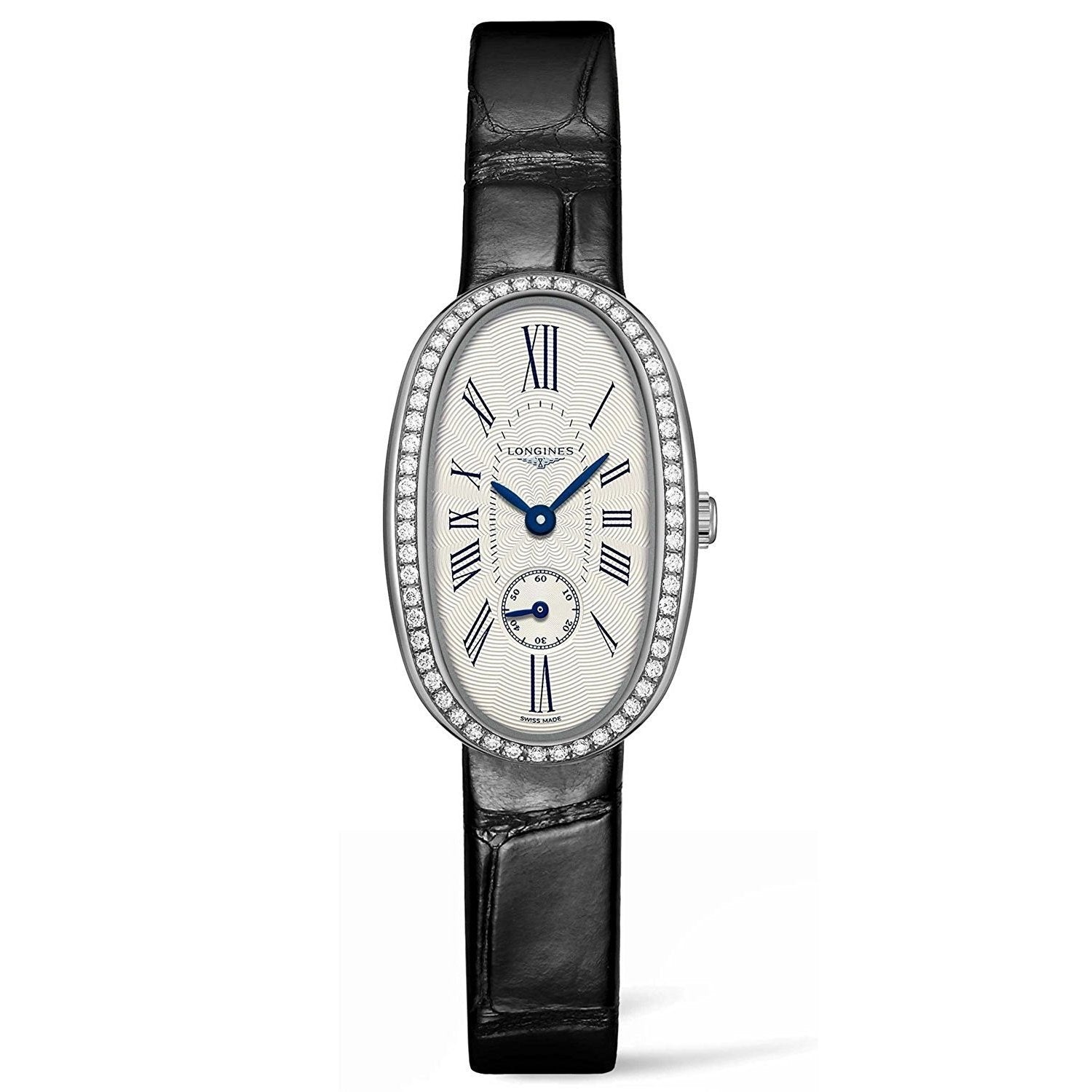 [2026 Mirror Grade]Longines Women's L23060710 Symphonette Diamond Black Leather Watch